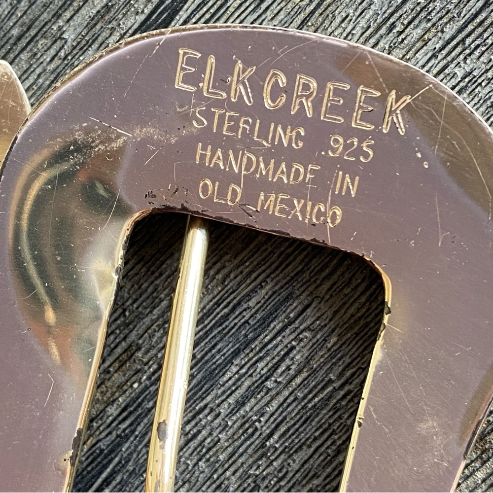 Elkcreek sterling .925 Handmade in Old Mexico/ size 40 Onyx by Brighton belt - Picture 6 of 15